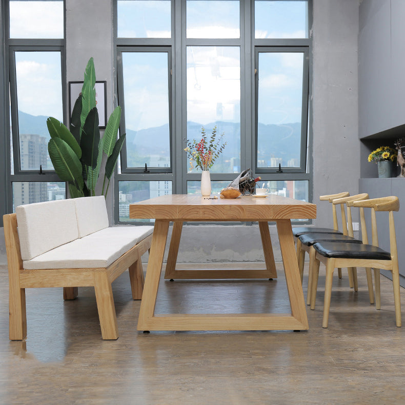 Modern Pine Solid Wood Table Rectangle Dining Table with Double Pedestal Base Clearhalo ' dining_table' 'Dining Tables & Seating' 'Dining Tables' 'furn' 'furn_dining_table' 'Furniture' 'furniture_dining_table' 'Kitchen & Dining Furniture' 'kitchen&dining_furn' 'kitchen' 'kitchen_dining_table' 3621840