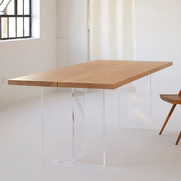 Contemporary Rectangle Standard Dining Table Solid Wood Dining Table with Double Pedestal Base Clearhalo ' dining_table' 'Dining Tables & Seating' 'Dining Tables' 'furn' 'furn_dining_table' 'Furniture' 'furniture_dining_table' 'Kitchen & Dining Furniture' 'kitchen&dining_furn' 'kitchen' 'kitchen_dining_table' 3621844