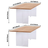 Contemporary Rectangle Standard Dining Table Solid Wood Dining Table with Double Pedestal Base Clearhalo ' dining_table' 'Dining Tables & Seating' 'Dining Tables' 'furn' 'furn_dining_table' 'Furniture' 'furniture_dining_table' 'Kitchen & Dining Furniture' 'kitchen&dining_furn' 'kitchen' 'kitchen_dining_table' 3621847