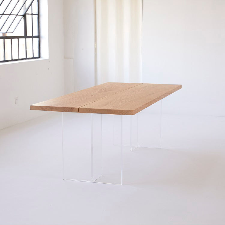 Contemporary Rectangle Standard Dining Table Solid Wood Dining Table with Double Pedestal Base Clearhalo ' dining_table' 'Dining Tables & Seating' 'Dining Tables' 'furn' 'furn_dining_table' 'Furniture' 'furniture_dining_table' 'Kitchen & Dining Furniture' 'kitchen&dining_furn' 'kitchen' 'kitchen_dining_table' 3621848