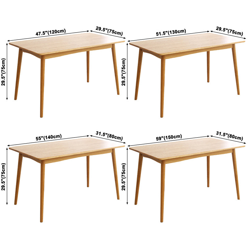 Oak Solid Wood Dining Table Simple Style Rectangle Dining Site Table with 4 Legs Clearhalo ' dining_table' 'Dining Tables & Seating' 'Dining Tables' 'furn' 'furn_dining_table' 'Furniture' 'furniture_dining_table' 'Kitchen & Dining Furniture' 'kitchen&dining_furn' 'kitchen' 'kitchen_dining_table' 3621867