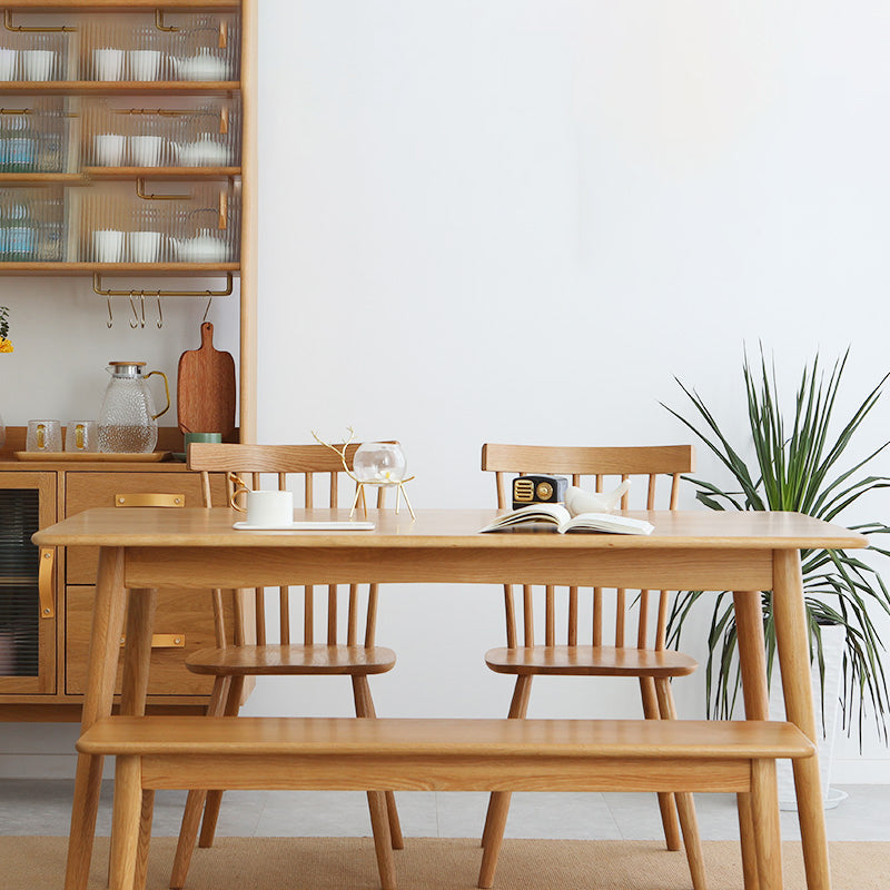 Oak Solid Wood Dining Table Simple Style Rectangle Dining Site Table with 4 Legs Clearhalo ' dining_table' 'Dining Tables & Seating' 'Dining Tables' 'furn' 'furn_dining_table' 'Furniture' 'furniture_dining_table' 'Kitchen & Dining Furniture' 'kitchen&dining_furn' 'kitchen' 'kitchen_dining_table' 3621869