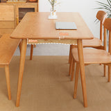 Oak Solid Wood Dining Table Simple Style Rectangle Dining Site Table with 4 Legs Clearhalo ' dining_table' 'Dining Tables & Seating' 'Dining Tables' 'furn' 'furn_dining_table' 'Furniture' 'furniture_dining_table' 'Kitchen & Dining Furniture' 'kitchen&dining_furn' 'kitchen' 'kitchen_dining_table' 3621871
