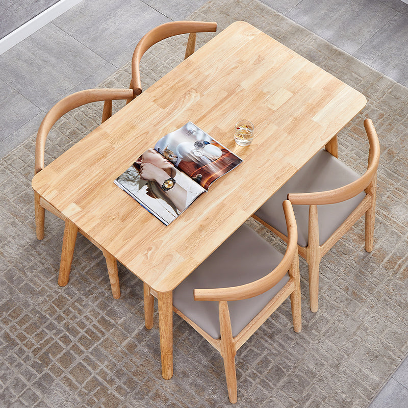 Simplicity Style Solid Wood Dining Table Rectangle and Square Dining Table with 4 Legs Base Clearhalo ' dining_table' 'Dining Tables & Seating' 'Dining Tables' 'furn' 'furn_dining_table' 'Furniture' 'furniture_dining_table' 'Kitchen & Dining Furniture' 'kitchen&dining_furn' 'kitchen' 'kitchen_dining_table' 3621872