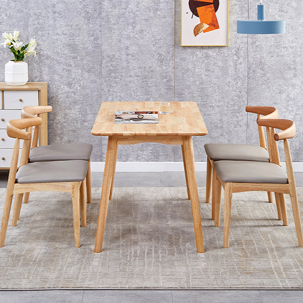 Simplicity Style Solid Wood Dining Table Rectangle and Square Dining Table with 4 Legs Base Clearhalo ' dining_table' 'Dining Tables & Seating' 'Dining Tables' 'furn' 'furn_dining_table' 'Furniture' 'furniture_dining_table' 'Kitchen & Dining Furniture' 'kitchen&dining_furn' 'kitchen' 'kitchen_dining_table' 3621884