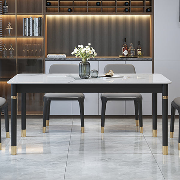 Solid Wood Modern Rectangle Dining Table Sintered Stone Table for Dining Room and Kitchen Clearhalo ' dining_table' 'Dining Tables & Seating' 'Dining Tables' 'furn' 'furn_dining_table' 'Furniture' 'furniture_dining_table' 'Kitchen & Dining Furniture' 'kitchen&dining_furn' 'kitchen' 'kitchen_dining_table' 3621889