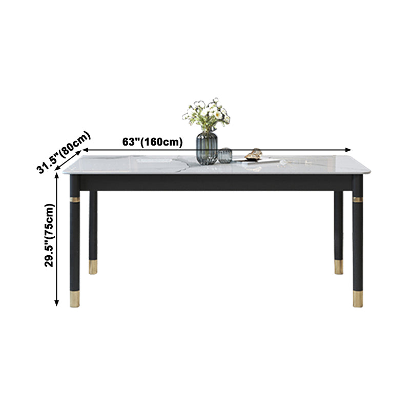 Solid Wood Modern Rectangle Dining Table Sintered Stone Table for Dining Room and Kitchen Clearhalo ' dining_table' 'Dining Tables & Seating' 'Dining Tables' 'furn' 'furn_dining_table' 'Furniture' 'furniture_dining_table' 'Kitchen & Dining Furniture' 'kitchen&dining_furn' 'kitchen' 'kitchen_dining_table' 3621895