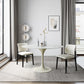 Round Tulip Modern Dining Table White Tone Fixed Table of Sintered Stone Clearhalo ' dining_table' 'Dining Tables & Seating' 'Dining Tables' 'furn' 'furn_dining_table' 'Furniture' 'furniture_dining_table' 'Kitchen & Dining Furniture' 'kitchen&dining_furn' 'kitchen' 'kitchen_dining_table' 3621908