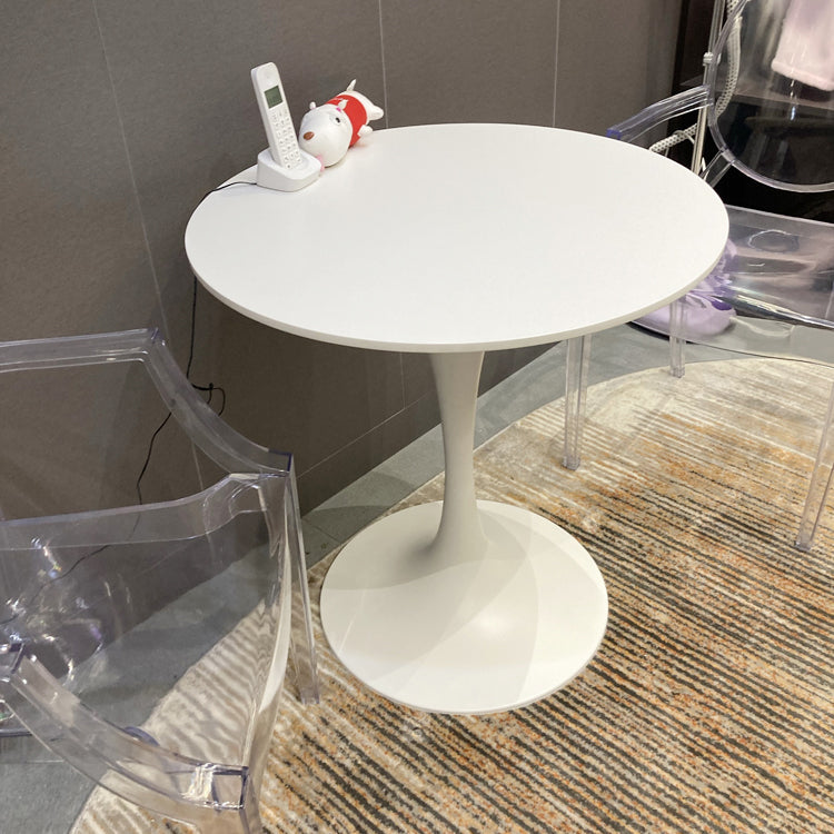 Round Tulip Modern Dining Table White Tone Fixed Table of Sintered Stone Clearhalo ' dining_table' 'Dining Tables & Seating' 'Dining Tables' 'furn' 'furn_dining_table' 'Furniture' 'furniture_dining_table' 'Kitchen & Dining Furniture' 'kitchen&dining_furn' 'kitchen' 'kitchen_dining_table' 3621910