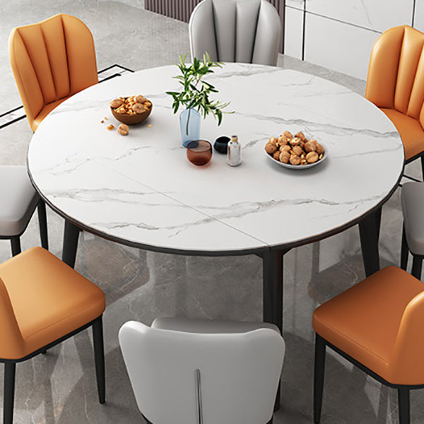 Modern Style Sintered Stone Dining Table Round Table with 4 Legs for Home Use Clearhalo ' dining_table' 'Dining Tables & Seating' 'Dining Tables' 'furn' 'furn_dining_table' 'Furniture' 'furniture_dining_table' 'Kitchen & Dining Furniture' 'kitchen&dining_furn' 'kitchen' 'kitchen_dining_table' 3621912
