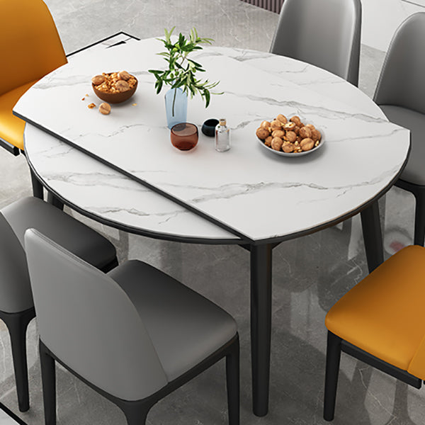 Modern Style Sintered Stone Dining Table Round Table with 4 Legs for Home Use Clearhalo ' dining_table' 'Dining Tables & Seating' 'Dining Tables' 'furn' 'furn_dining_table' 'Furniture' 'furniture_dining_table' 'Kitchen & Dining Furniture' 'kitchen&dining_furn' 'kitchen' 'kitchen_dining_table' 3621915