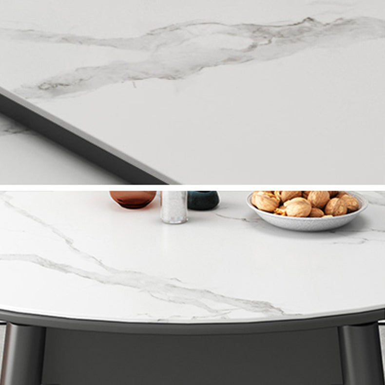 Modern Style Sintered Stone Dining Table Round Table with 4 Legs for Home Use Clearhalo ' dining_table' 'Dining Tables & Seating' 'Dining Tables' 'furn' 'furn_dining_table' 'Furniture' 'furniture_dining_table' 'Kitchen & Dining Furniture' 'kitchen&dining_furn' 'kitchen' 'kitchen_dining_table' 3621918