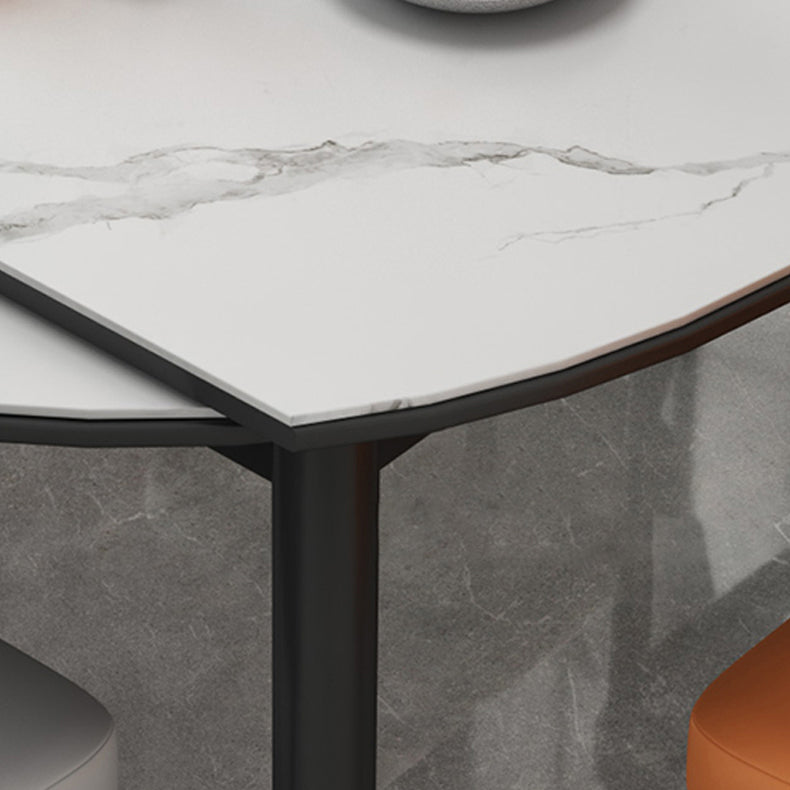 Modern Style Sintered Stone Dining Table Round Table with 4 Legs for Home Use Clearhalo ' dining_table' 'Dining Tables & Seating' 'Dining Tables' 'furn' 'furn_dining_table' 'Furniture' 'furniture_dining_table' 'Kitchen & Dining Furniture' 'kitchen&dining_furn' 'kitchen' 'kitchen_dining_table' 3621919
