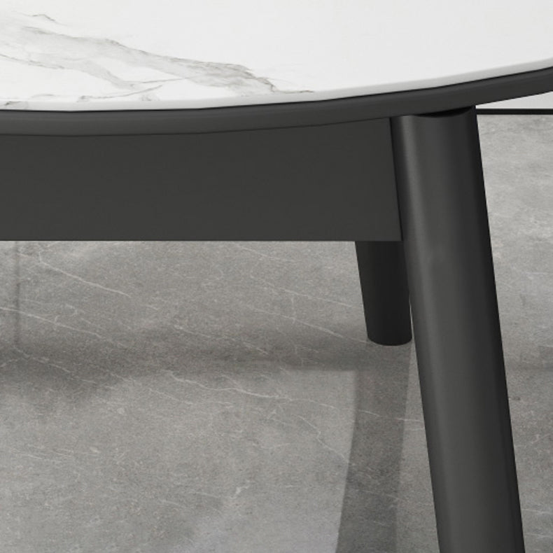 Modern Style Sintered Stone Dining Table Round Table with 4 Legs for Home Use Clearhalo ' dining_table' 'Dining Tables & Seating' 'Dining Tables' 'furn' 'furn_dining_table' 'Furniture' 'furniture_dining_table' 'Kitchen & Dining Furniture' 'kitchen&dining_furn' 'kitchen' 'kitchen_dining_table' 3621920