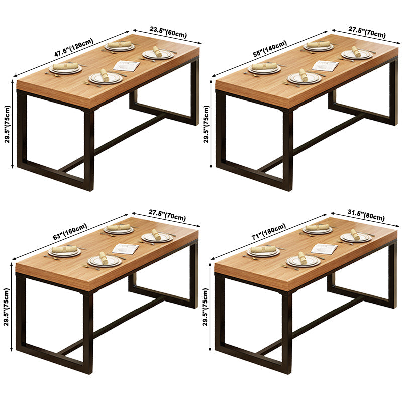 Modern Solid Wood Kitchen Dining Table Rectangle Shape Standard Dining Table with Trestle Base Clearhalo ' dining_table' 'Dining Tables & Seating' 'Dining Tables' 'furn' 'furn_dining_table' 'Furniture' 'furniture_dining_table' 'Kitchen & Dining Furniture' 'kitchen&dining_furn' 'kitchen' 'kitchen_dining_table' 3621933