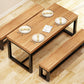 Modern Solid Wood Kitchen Dining Table Rectangle Shape Standard Dining Table with Trestle Base Clearhalo ' dining_table' 'Dining Tables & Seating' 'Dining Tables' 'furn' 'furn_dining_table' 'Furniture' 'furniture_dining_table' 'Kitchen & Dining Furniture' 'kitchen&dining_furn' 'kitchen' 'kitchen_dining_table' 3621936