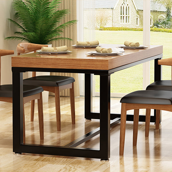 Modern Solid Wood Kitchen Dining Table Rectangle Shape Standard Dining Table with Trestle Base Clearhalo ' dining_table' 'Dining Tables & Seating' 'Dining Tables' 'furn' 'furn_dining_table' 'Furniture' 'furniture_dining_table' 'Kitchen & Dining Furniture' 'kitchen&dining_furn' 'kitchen' 'kitchen_dining_table' 3621937