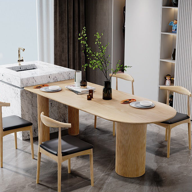 Pine Solid Wood Dining Table Contemporary Style Dining Site Table with 3 Legs Clearhalo ' dining_table' 'Dining Tables & Seating' 'Dining Tables' 'furn' 'furn_dining_table' 'Furniture' 'furniture_dining_table' 'Kitchen & Dining Furniture' 'kitchen&dining_furn' 'kitchen' 'kitchen_dining_table' 3621947