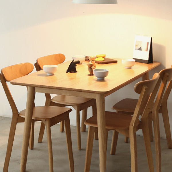 Simplicity Solid Wood Dining Table Rectangle Shape Dining Table with 4 Legs Base Clearhalo ' dining_table' 'Dining Tables & Seating' 'Dining Tables' 'furn' 'furn_dining_table' 'Furniture' 'furniture_dining_table' 'Kitchen & Dining Furniture' 'kitchen&dining_furn' 'kitchen' 'kitchen_dining_table' 3621949