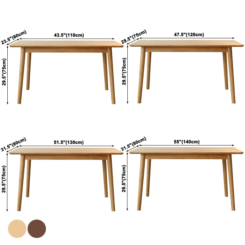 Simplicity Solid Wood Dining Table Rectangle Shape Dining Table with 4 Legs Base Clearhalo ' dining_table' 'Dining Tables & Seating' 'Dining Tables' 'furn' 'furn_dining_table' 'Furniture' 'furniture_dining_table' 'Kitchen & Dining Furniture' 'kitchen&dining_furn' 'kitchen' 'kitchen_dining_table' 3621955