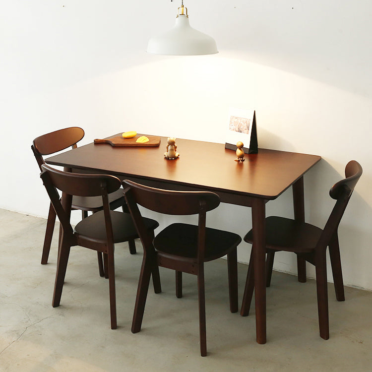 Simplicity Solid Wood Dining Table Rectangle Shape Dining Table with 4 Legs Base Clearhalo ' dining_table' 'Dining Tables & Seating' 'Dining Tables' 'furn' 'furn_dining_table' 'Furniture' 'furniture_dining_table' 'Kitchen & Dining Furniture' 'kitchen&dining_furn' 'kitchen' 'kitchen_dining_table' 3621958