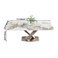 Rectangle Sintered Stone Dining Table Modern Metal Pedestal Base Table for Restaurant Clearhalo ' dining_table' 'Dining Tables & Seating' 'Dining Tables' 'furn' 'furn_dining_table' 'Furniture' 'furniture_dining_table' 'Kitchen & Dining Furniture' 'kitchen&dining_furn' 'kitchen' 'kitchen_dining_table' 3621977