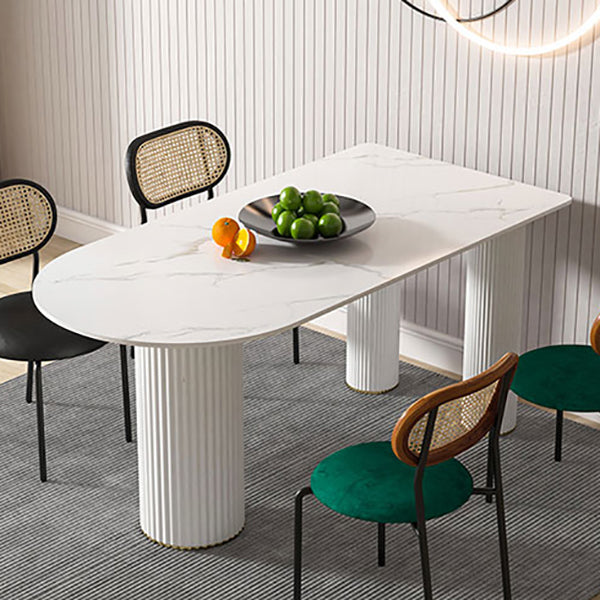 Metal Contemporary Free Form Table Marble Top Table for Dining Room and Kitchen Clearhalo ' dining_table' 'Dining Tables & Seating' 'Dining Tables' 'furn' 'furn_dining_table' 'Furniture' 'furniture_dining_table' 'Kitchen & Dining Furniture' 'kitchen&dining_furn' 'kitchen' 'kitchen_dining_table' 3621979