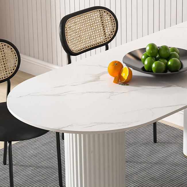 Metal Contemporary Free Form Table Marble Top Table for Dining Room and Kitchen Clearhalo ' dining_table' 'Dining Tables & Seating' 'Dining Tables' 'furn' 'furn_dining_table' 'Furniture' 'furniture_dining_table' 'Kitchen & Dining Furniture' 'kitchen&dining_furn' 'kitchen' 'kitchen_dining_table' 3621984
