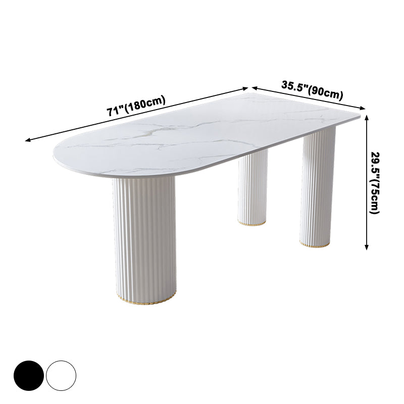 Metal Contemporary Free Form Table Marble Top Table for Dining Room and Kitchen Clearhalo ' dining_table' 'Dining Tables & Seating' 'Dining Tables' 'furn' 'furn_dining_table' 'Furniture' 'furniture_dining_table' 'Kitchen & Dining Furniture' 'kitchen&dining_furn' 'kitchen' 'kitchen_dining_table' 3621987