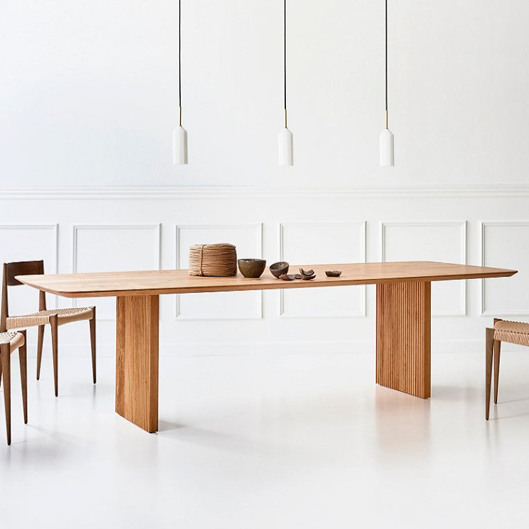 Rectangle Modern Dining Table White Fixed Table with Pinewood Solid Wood Clearhalo ' dining_table' 'Dining Tables & Seating' 'Dining Tables' 'furn' 'furn_dining_table' 'Furniture' 'furniture_dining_table' 'Kitchen & Dining Furniture' 'kitchen&dining_furn' 'kitchen' 'kitchen_dining_table' 3621992