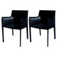 Faux Leather Modern Dining Room Chair Matte Finish Solid Back Dining Arm Chairs Black 2 Piece Set Clearhalo ' kitchen&dining_furn' 'Dining Chairs' 'Dining Tables & Seating' 'dining_chair' 'furn' 'furn_dining_chair' 'Furniture' 'furniture_dining_chair' 'Kitchen & Dining Furniture' 'kitchen' 3622764