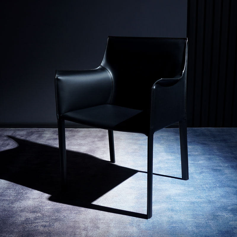 Faux Leather Modern Dining Room Chair Matte Finish Solid Back Dining Arm Chairs Black 1 Piece Clearhalo ' kitchen&dining_furn' 'Dining Chairs' 'Dining Tables & Seating' 'dining_chair' 'furn' 'furn_dining_chair' 'Furniture' 'furniture_dining_chair' 'Kitchen & Dining Furniture' 'kitchen' 3622769