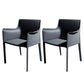 Faux Leather Modern Dining Room Chair Matte Finish Solid Back Dining Arm Chairs Grey 2 Piece Set Clearhalo ' kitchen&dining_furn' 'Dining Chairs' 'Dining Tables & Seating' 'dining_chair' 'furn' 'furn_dining_chair' 'Furniture' 'furniture_dining_chair' 'Kitchen & Dining Furniture' 'kitchen' 3622770