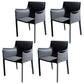 Faux Leather Modern Dining Room Chair Matte Finish Solid Back Dining Arm Chairs Grey 4 Piece Set Clearhalo ' kitchen&dining_furn' 'Dining Chairs' 'Dining Tables & Seating' 'dining_chair' 'furn' 'furn_dining_chair' 'Furniture' 'furniture_dining_chair' 'Kitchen & Dining Furniture' 'kitchen' 3622772