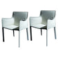 Faux Leather Modern Dining Room Chair Matte Finish Solid Back Dining Arm Chairs White 2 Piece Set Clearhalo ' kitchen&dining_furn' 'Dining Chairs' 'Dining Tables & Seating' 'dining_chair' 'furn' 'furn_dining_chair' 'Furniture' 'furniture_dining_chair' 'Kitchen & Dining Furniture' 'kitchen' 3622776