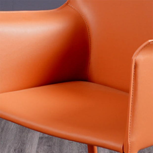 Faux Leather Modern Dining Room Chair Matte Finish Solid Back Dining Arm Chairs Clearhalo ' kitchen&dining_furn' 'Dining Chairs' 'Dining Tables & Seating' 'dining_chair' 'furn' 'furn_dining_chair' 'Furniture' 'furniture_dining_chair' 'Kitchen & Dining Furniture' 'kitchen' 3622778