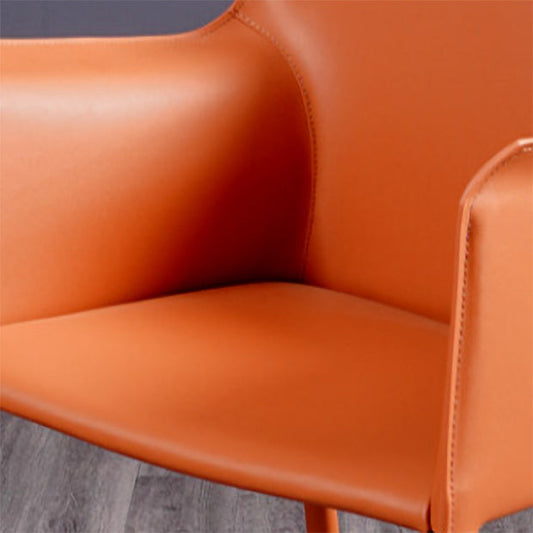 Faux Leather Modern Dining Room Chair Matte Finish Solid Back Dining Arm Chairs Clearhalo ' kitchen&dining_furn' 'Dining Chairs' 'Dining Tables & Seating' 'dining_chair' 'furn' 'furn_dining_chair' 'Furniture' 'furniture_dining_chair' 'Kitchen & Dining Furniture' 'kitchen' 3622778