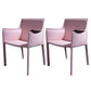 Faux Leather Modern Dining Room Chair Matte Finish Solid Back Dining Arm Chairs Pink 2 Piece Set Clearhalo ' kitchen&dining_furn' 'Dining Chairs' 'Dining Tables & Seating' 'dining_chair' 'furn' 'furn_dining_chair' 'Furniture' 'furniture_dining_chair' 'Kitchen & Dining Furniture' 'kitchen' 3622779