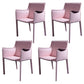 Faux Leather Modern Dining Room Chair Matte Finish Solid Back Dining Arm Chairs Pink 4 Piece Set Clearhalo ' kitchen&dining_furn' 'Dining Chairs' 'Dining Tables & Seating' 'dining_chair' 'furn' 'furn_dining_chair' 'Furniture' 'furniture_dining_chair' 'Kitchen & Dining Furniture' 'kitchen' 3622782