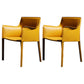 Faux Leather Modern Dining Room Chair Matte Finish Solid Back Dining Arm Chairs Yellow 2 Piece Set Clearhalo ' kitchen&dining_furn' 'Dining Chairs' 'Dining Tables & Seating' 'dining_chair' 'furn' 'furn_dining_chair' 'Furniture' 'furniture_dining_chair' 'Kitchen & Dining Furniture' 'kitchen' 3622783