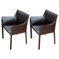 Faux Leather Modern Dining Room Chair Matte Finish Solid Back Dining Arm Chairs Brown 2 Piece Set Clearhalo ' kitchen&dining_furn' 'Dining Chairs' 'Dining Tables & Seating' 'dining_chair' 'furn' 'furn_dining_chair' 'Furniture' 'furniture_dining_chair' 'Kitchen & Dining Furniture' 'kitchen' 3622788