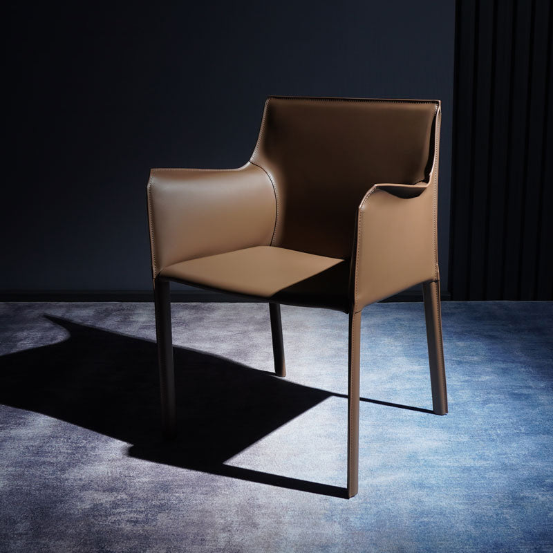 Faux Leather Modern Dining Room Chair Matte Finish Solid Back Dining Arm Chairs Camel 1 Piece Clearhalo ' kitchen&dining_furn' 'Dining Chairs' 'Dining Tables & Seating' 'dining_chair' 'furn' 'furn_dining_chair' 'Furniture' 'furniture_dining_chair' 'Kitchen & Dining Furniture' 'kitchen' 3622790