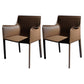Faux Leather Modern Dining Room Chair Matte Finish Solid Back Dining Arm Chairs Camel 2 Piece Set Clearhalo ' kitchen&dining_furn' 'Dining Chairs' 'Dining Tables & Seating' 'dining_chair' 'furn' 'furn_dining_chair' 'Furniture' 'furniture_dining_chair' 'Kitchen & Dining Furniture' 'kitchen' 3622791