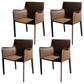 Faux Leather Modern Dining Room Chair Matte Finish Solid Back Dining Arm Chairs Camel 4 Piece Set Clearhalo ' kitchen&dining_furn' 'Dining Chairs' 'Dining Tables & Seating' 'dining_chair' 'furn' 'furn_dining_chair' 'Furniture' 'furniture_dining_chair' 'Kitchen & Dining Furniture' 'kitchen' 3622792
