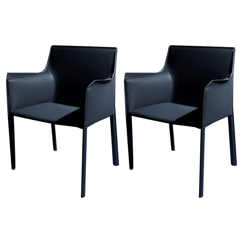 Faux Leather Modern Dining Room Chair Matte Finish Solid Back Dining Arm Chairs Dark Blue-Gray 2 Piece Set Clearhalo ' kitchen&dining_furn' 'Dining Chairs' 'Dining Tables & Seating' 'dining_chair' 'furn' 'furn_dining_chair' 'Furniture' 'furniture_dining_chair' 'Kitchen & Dining Furniture' 'kitchen' 3622794