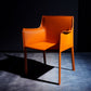 Faux Leather Modern Dining Room Chair Matte Finish Solid Back Dining Arm Chairs Orange 1 Piece Clearhalo ' kitchen&dining_furn' 'Dining Chairs' 'Dining Tables & Seating' 'dining_chair' 'furn' 'furn_dining_chair' 'Furniture' 'furniture_dining_chair' 'Kitchen & Dining Furniture' 'kitchen' 3622796
