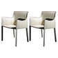 Faux Leather Modern Dining Room Chair Matte Finish Solid Back Dining Arm Chairs Off-White 2 Piece Set Clearhalo ' kitchen&dining_furn' 'Dining Chairs' 'Dining Tables & Seating' 'dining_chair' 'furn' 'furn_dining_chair' 'Furniture' 'furniture_dining_chair' 'Kitchen & Dining Furniture' 'kitchen' 3622802