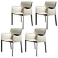 Faux Leather Modern Dining Room Chair Matte Finish Solid Back Dining Arm Chairs Off-White 4 Piece Set Clearhalo ' kitchen&dining_furn' 'Dining Chairs' 'Dining Tables & Seating' 'dining_chair' 'furn' 'furn_dining_chair' 'Furniture' 'furniture_dining_chair' 'Kitchen & Dining Furniture' 'kitchen' 3622803