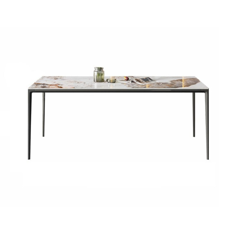 Minimalist White Brown Rectangle Shape Dining Set Kitchen Standard Dining Set with 4 Legs Table Clearhalo 'Dining Room Sets' 'Dining Tables & Seating' 'dining_room_set' 'furn' 'furn_dining_room_set' 'Furniture' 'furniture_dining_room_set' 'Kitchen & Dining Furniture' 'kitchen&dining_furn' 'kitchen' 3625108