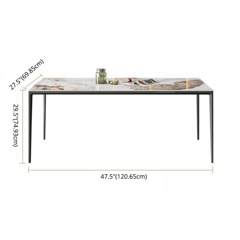 Minimalist White Brown Rectangle Shape Dining Set Kitchen Standard Dining Set with 4 Legs Table Clearhalo 'Dining Room Sets' 'Dining Tables & Seating' 'dining_room_set' 'furn' 'furn_dining_room_set' 'Furniture' 'furniture_dining_room_set' 'Kitchen & Dining Furniture' 'kitchen&dining_furn' 'kitchen' 3625112